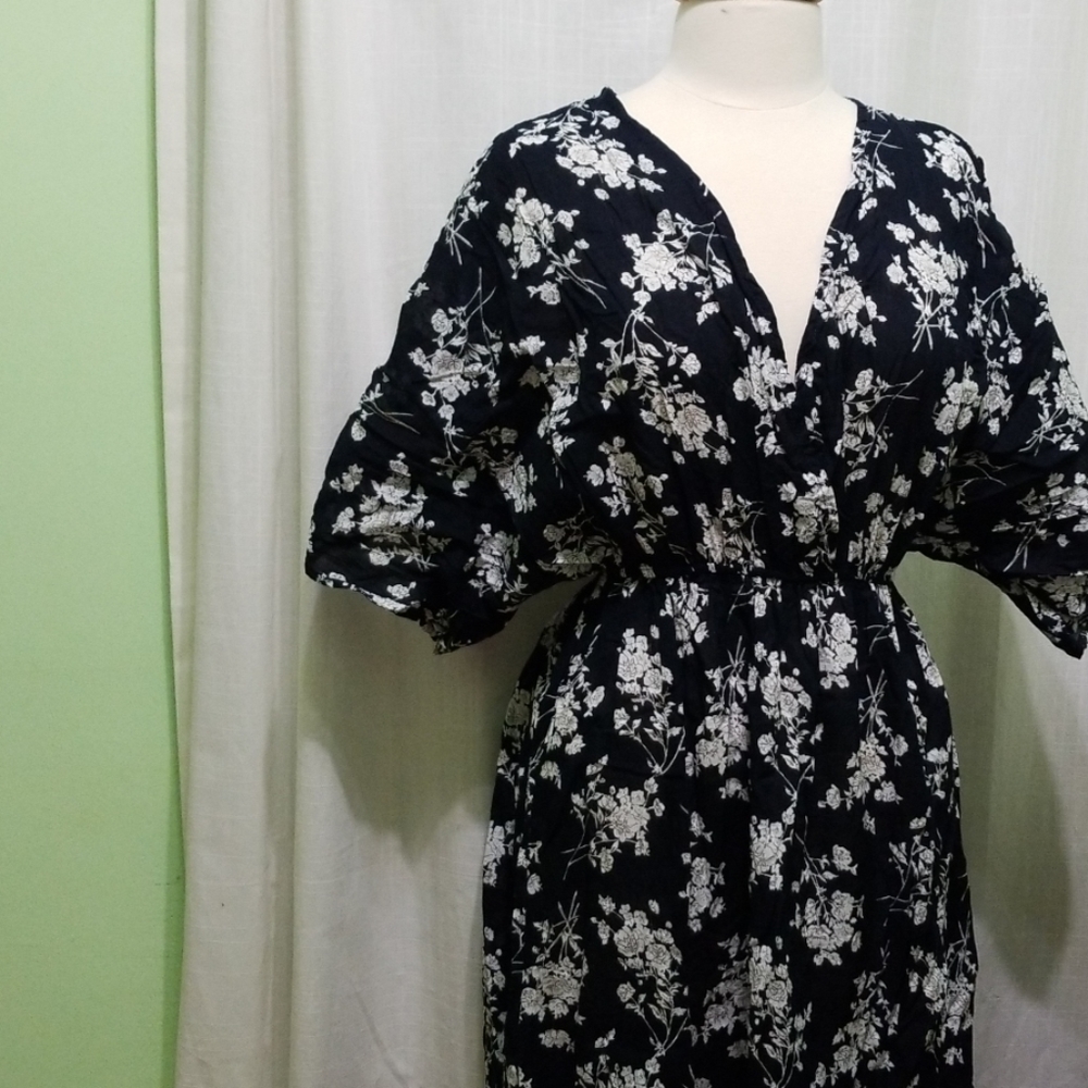 Navy floral dress